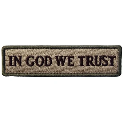 Afbeelding van Wij geloven in God Geborduurde Fastener Haak en Loop Patch, Multitran