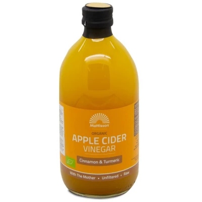Afbeelding van Mattisson Organic apple cider vinegar cinnamon turmeric bio 500 Milliliter