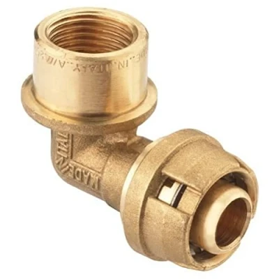 Afbeelding van Composietbuissysteem steekkoppeling overgang, hoek 90, 16 mm x 1/2 inch IG, messing 26 3/4 Innengewinde