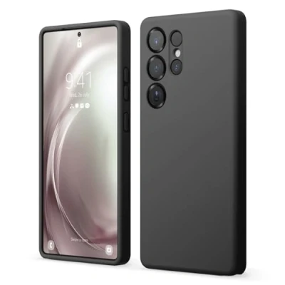 Afbeelding van elago Compatibel met Samsung Galaxy S25 Ultra Hoesje, Vloeibaar Siliconen Volledige Beschermhoes, Schokbestendig, Slank Krasbestendige Zachte Microvezelvoering, 6,8 inch (Zwart)