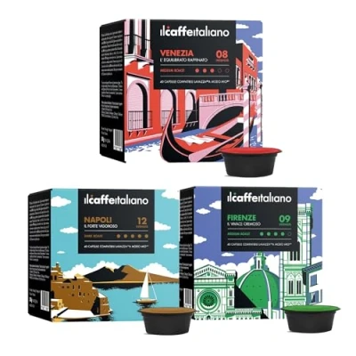 Afbeelding van A Modo Mio 120 compatible Lavazza Capsule Il Caffè Italiano Kit Tasting Ronde van Italië met diverse intensiteiten