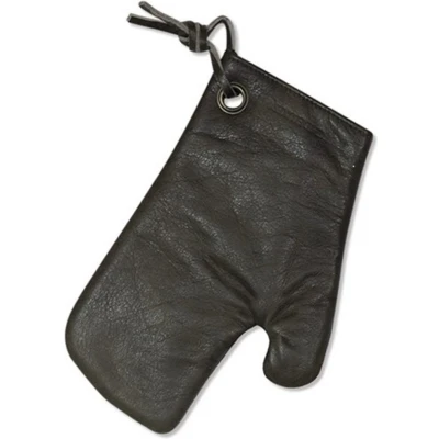 Afbeelding van Dutchdeluxes Ovenwant (Volnerf) Leder Grijs Geschikt voor Barbecue Incl. Geschenkdoos