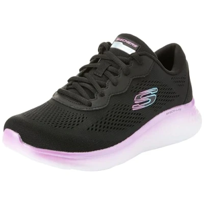 Afbeelding van Skechers Dames Skech LITE PRO prachtige stappen, zwart mesh/paarse Trim, 6 UK, Zwarte Mesh Paarse 39 EU