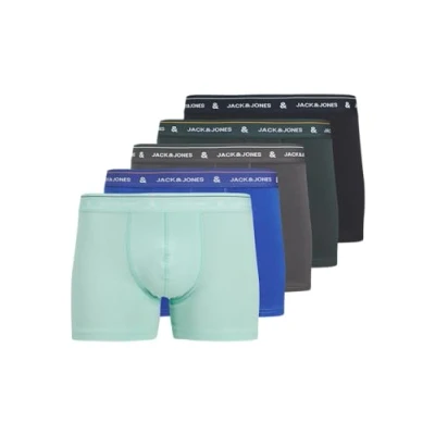 Afbeelding van Jack &amp; Jones Jacron Solid Trunks 5 PACK Onderbroeken, Heren, Maat: XL, Lapis blue/asphalt/sky captain/aruba blue/magical forest