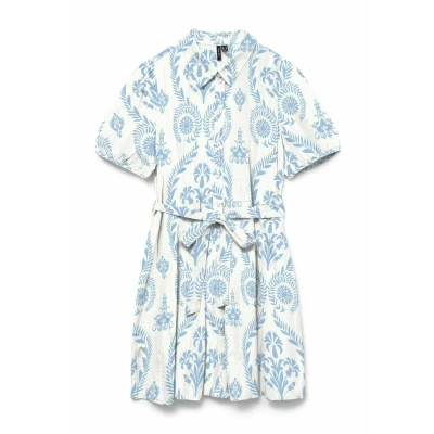 Afbeelding van VERO MODA Blousejurk &#039;VMDICTHE&#039; lichtblauw / wit
