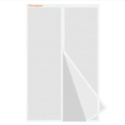 Afbeelding van Risareyi Magnetisch vliegengaas voor deuren en ramen, 100 x 215 cm, wit, glasvezel, zeer robuust net, muggennet met magneet, anti muggen, balkon woonkamer, eenvoudig te monteren