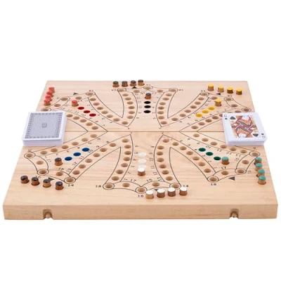 Afbeelding van Engelhart 350264 XL Plooibaar Tockspel voor 6 spelers Canadees houten bordspel ecologische doos kaartspel vanaf jaar