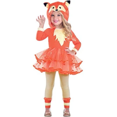 Afbeelding van amscan 9903510 Oranje Fox Hooded Jurk met Beenwarmers Leeftijd 7 8 Jaar 1 ST
