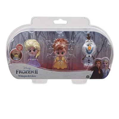 Afbeelding van Frozen 2 FRN75000 Disney ijskoningin 3 lichtfiguren 7 cm Whisper &amp; Glow Triple Pack Wave 1, meerkleurig, 14 x 5,5 26,5