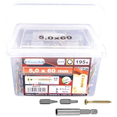 Afbeelding van CONNEX B30175 Uni Screws emmer 5,0x60 TX een 195st