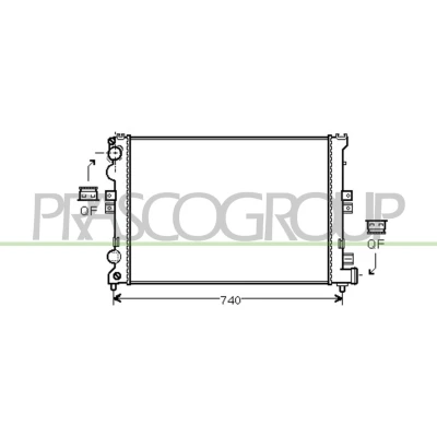 Afbeelding van PRASCO CI053R002 Radiateur Aluminium 670mm 452mm 23mm met snelkoppelingen Koelribben mechanisch gelast