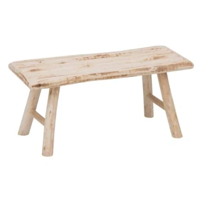 Afbeelding van Atmosphera zit krukje/bijzet bankje hout houtkleur L70 x B26 H31 cm Krukjes