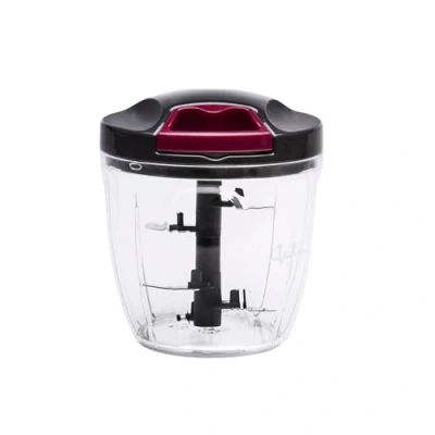 Afbeelding van JATA HOGAR HMAQ4506 Handmatige hakmolen met touw voor alle soorten levensmiddelen, 4 maaihoogtes, roestvrijstalen lemmet, 900 ml inhoud, inclusief deksel en garde