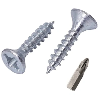 Afbeelding van SKIR&#039;CO (Pack van 500 stuks) verzinkt staal 3,5 x 15 mm zilveren houtschroeven, Pozidriv verzonken kop, spaanplaat schroeven, PZ volledig schroefdraad (500, mm)