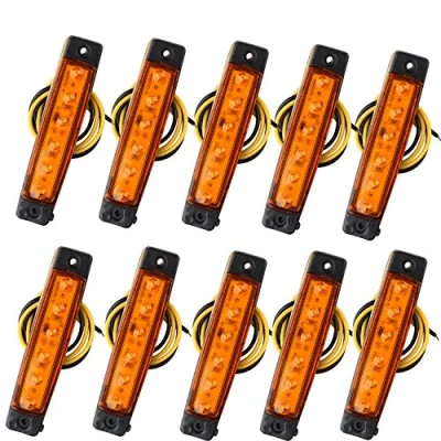 Afbeelding van Futheda 10 stks 12 V Side Marker Lichten 6SMD LED Lampen voor Achterlicht Positie Indicatoren Trailer Truck Caravan Camper Van Vrachtwagen Bus Boot Tractor Motor Amber Oranje