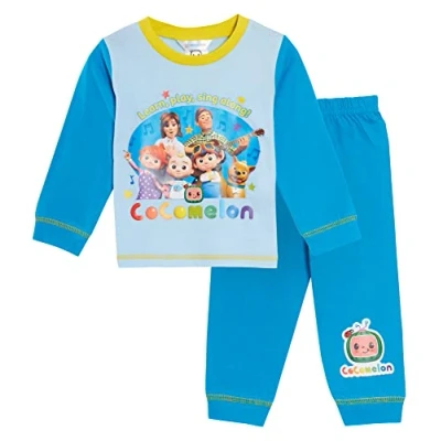 Afbeelding van Jongens CoCo Meloen Pyjama Kids Karakter Volledige Lengte Set Nachtkleding YouTube J.J. + Familie, Blauw, 18 24 maanden