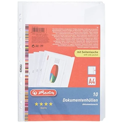 Afbeelding van Herlitz 5896204, A4, Polypropyleen (PP), Transparant, 10 stuk(s)