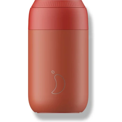 Afbeelding van Thermosbeker Rood Maple Red 340 Siliconen/RVS/Kunststof Chilly&#039;s Series 2 8 X 15 Cm