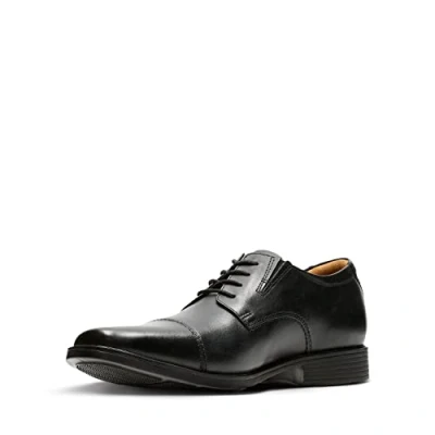 Afbeelding van Clarks Tilden Cap heren Oxford Derby, zwart leer. , 49.5 EU