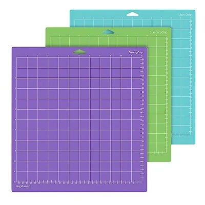 Afbeelding van snijmat voor Cricut, 3 stuks (30 x 30 cm) Cricut Maker 3/Maker/Explore 3/Air 2/Air/One, vervangende standaard grip kunst en knutselprojecten (blauw, groen, paars)