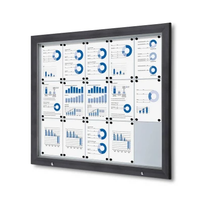 Afbeelding van Vergrendelbaar Notitiebord Outdoor SCT met Gasveer 18 X A4 Antraciet Syna SCT18XA4PHC7016JS Horeca &amp; Professioneel