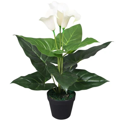 Afbeelding van Kunst calla lelie plant met pot 45 cm wit