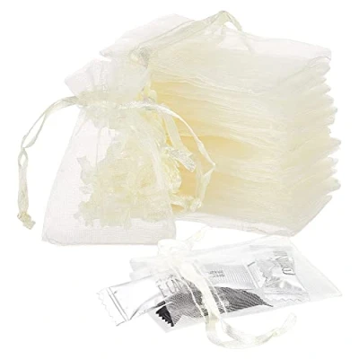 Afbeelding van NBEADS 100 Stks Kleine Organza Tassen Bruiloft Gunst Party Gift Zakken Sieraden Zakjes, 2.75 &quot;x 1.89&quot;