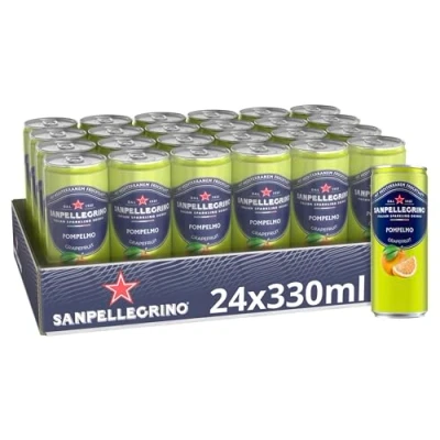 Afbeelding van Sanpellegrino San Pellegrino Naturali Pompelmo Grapefruit limonade met 11% grapefruitsap (van concentraat), verpakking van 24 stuks (24 x 330 ml) wegwerpblikjes