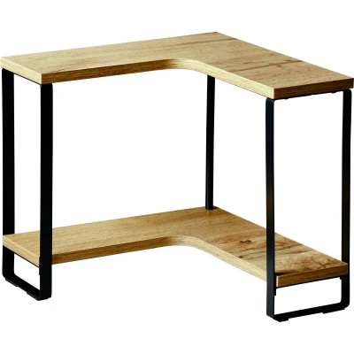 Afbeelding van Kesper Keuken aanrecht hoek etagere 2 niveaus hout/metaal organizer 30 x 28 cm Keukenhulphouders