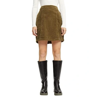 Afbeelding van ESPRIT Cord minirok, 100% katoen, khaki (dark khaki), 26W