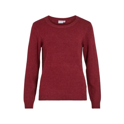 Afbeelding van VILA Viril O NECK Trui, Dames, Maat: XS, Ziegelrot