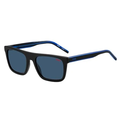 Afbeelding van Hugo Boss Unisex HG 1297/S D51/KU Occhiali da sole Bio acetato Nero Blu Squadrata