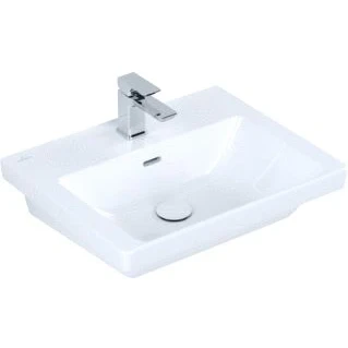 Afbeelding van Villeroy &amp; Boch Subway 3.0 wastafel wit (55 x 44 cm) 1 kraangat, met
