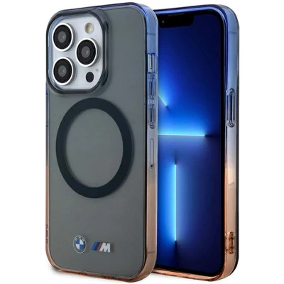 Afbeelding van BMW Gradient Bumper Hard Case Back Cover met MagSafe voor Apple iPhone 14 Pro Grijs