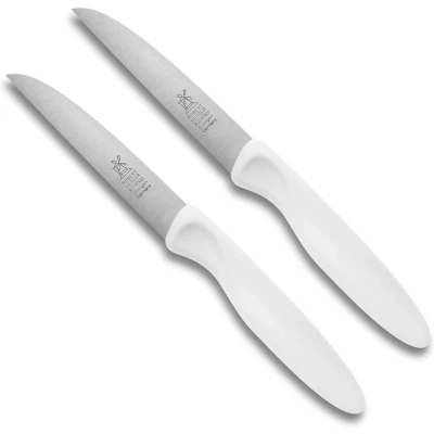 Afbeelding van Robert Herder Klassiker 1972 Aardappelmes 8.5 cm Roestvrijstaal met Wit Kunststof Anti Slip 2 Stuks