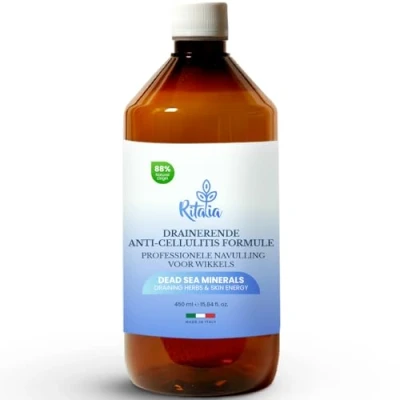 Afbeelding van Ritalia® Anti cellulitis bandagevloeistof, dode zee, zout en werkzame stoffen, 100% veganistisch, afwaterend, reducerend, slankmakend verstevigend (vloeistof)
