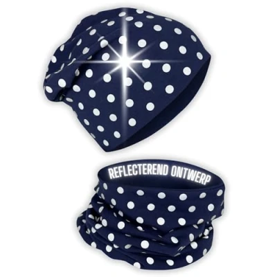 Afbeelding van HECKBO winter kindermuts &amp; loopsjaal set met dinosaurusmotief 2 6 jaar 360 reflector, zachte fleece binnenin, 95% katoen