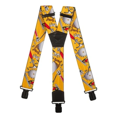 Afbeelding van Olata Heavy Duty Gereedschap Patroon Bretels (Geel) 5 cm. Y Vorm (Zwarte Clips)