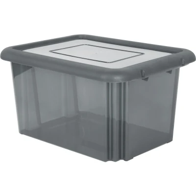 Afbeelding van EDA Opbergbox grijs stapelbaar L58 x B44 H31 cm