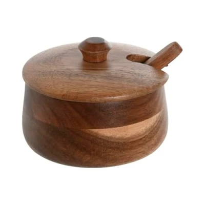 Afbeelding van Suikerpot Home ESPRIT Natuurlijk Acacia 9,5 x 7,5 cm