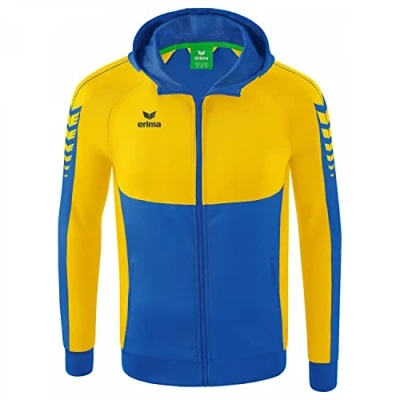 Afbeelding van Six Wings trainingsjack met capuchon new royal/geel / XL