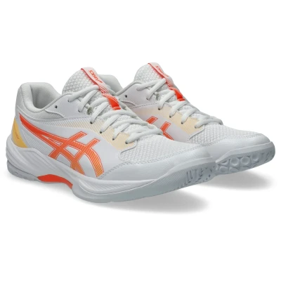 Afbeelding van Asics GEL TASK 4 Handbalschoenen, Dames, Maat: 37.5, White/vivid coral Imitatieleer/ textiel