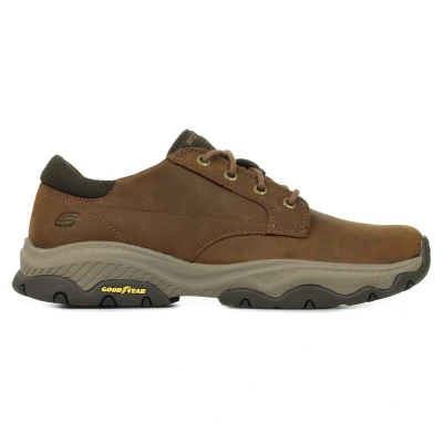 Afbeelding van Skechers Sportieve veterschoenen, Heren, Maat: 44, Cognac Leer/ synthetisch