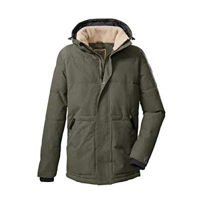 Afbeelding van G.I.G.A. DX heren Casual functioneel jack in donslook met afritsbare capuchon GW 44 MN QLTD JCKT, olijf, S, 38543 000