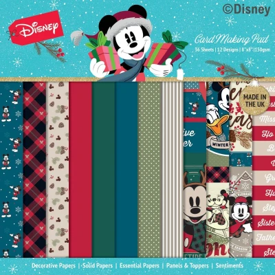 Afbeelding van Mickey and Minnie Mouse Christmas Card Making 8x8 Pad