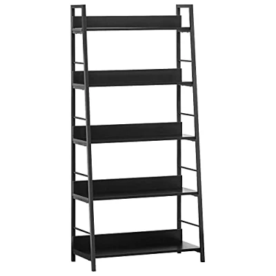 Afbeelding van HOMCOM Opbergrek, industriële stijl, gekanteld, 5 niveaus, 70 x 35 150 cm, zwart