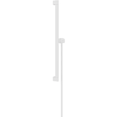 Afbeelding van hansgrohe unica glijstang e puro 65 cm met easy slide schuifstuk en isiflex doucheslang 160 mat wit 24404700