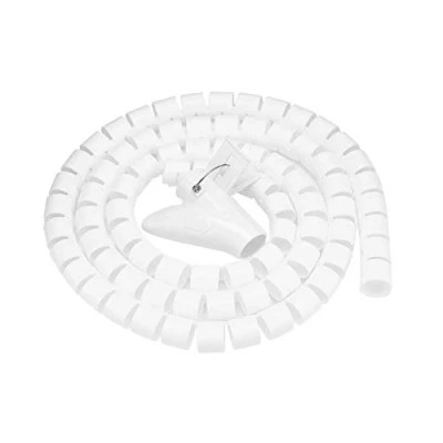 Afbeelding van kabel opgeruimd 1,5 m/3 m lengte spiraal wrap draad spiraalkabel buis 16/22/28mm wit zwart zilver management oplossing (wit ¡Á22 mm)