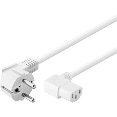 Afbeelding van Stroomkabel schuko naar C13 haaks 1,50m wit
