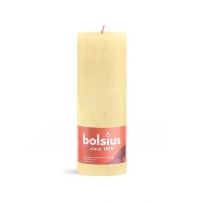 Afbeelding van Rustiek stompkaars shine 190/68 butter yellow Bolsius